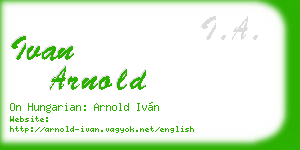 ivan arnold business card